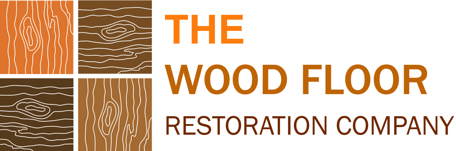 the wood floor restoration company logo